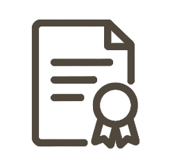 Icon of a document with an award ribbon on a white background - Dwcnhome