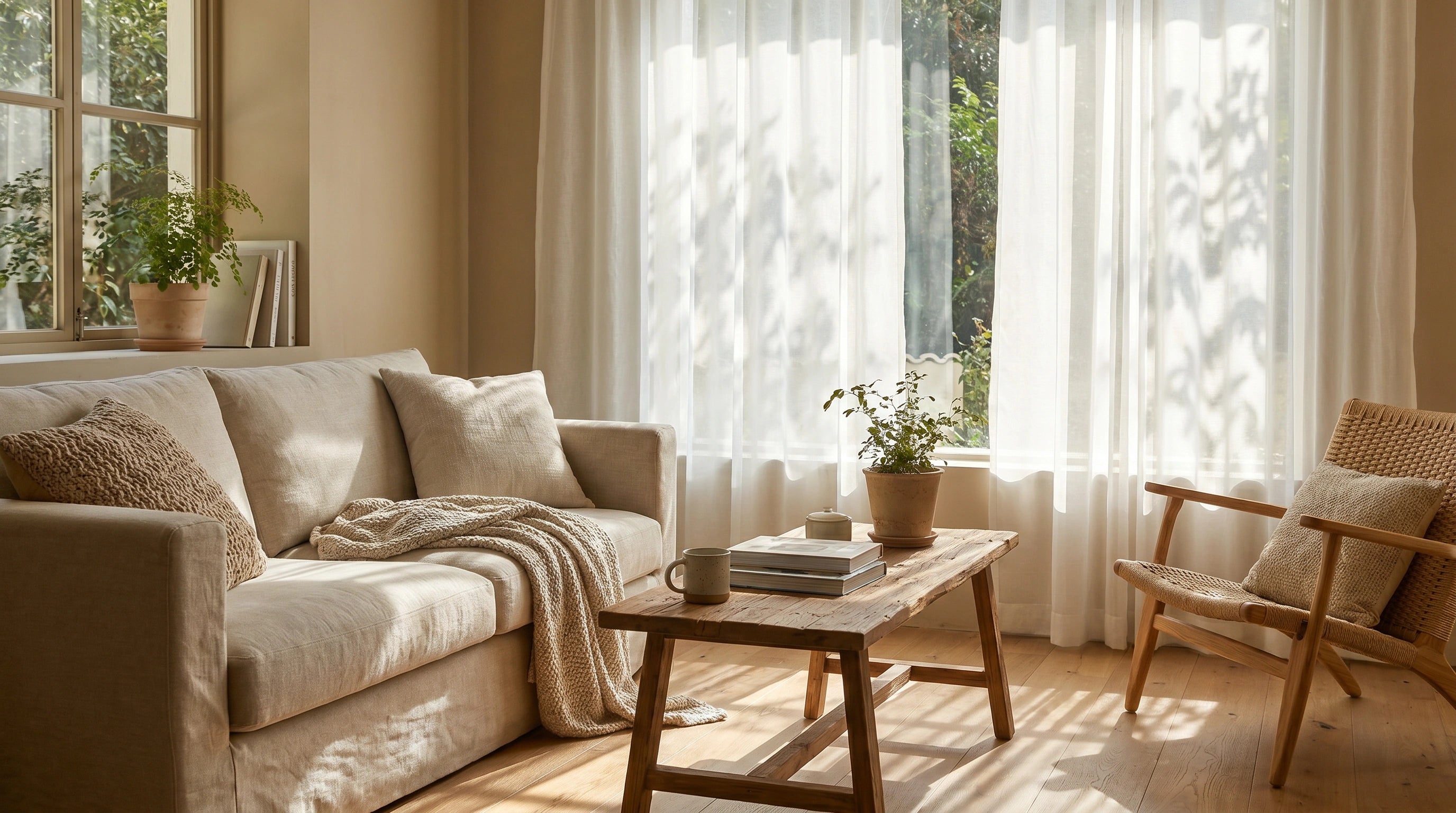 White linen sheer curtains for living room windows, designed for soft light control, indoor privacy, and natural home decor.