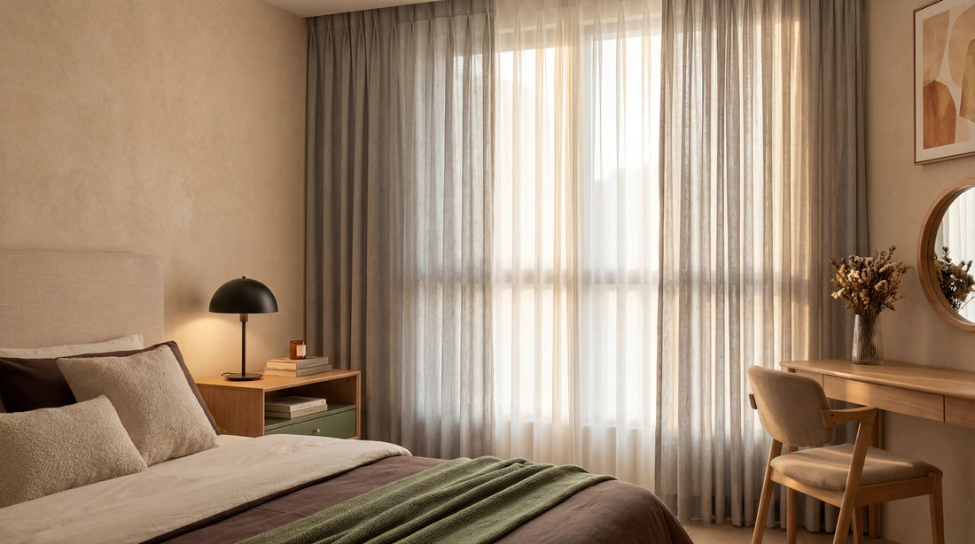 DWCN custom curtains in a beautifully styled living room