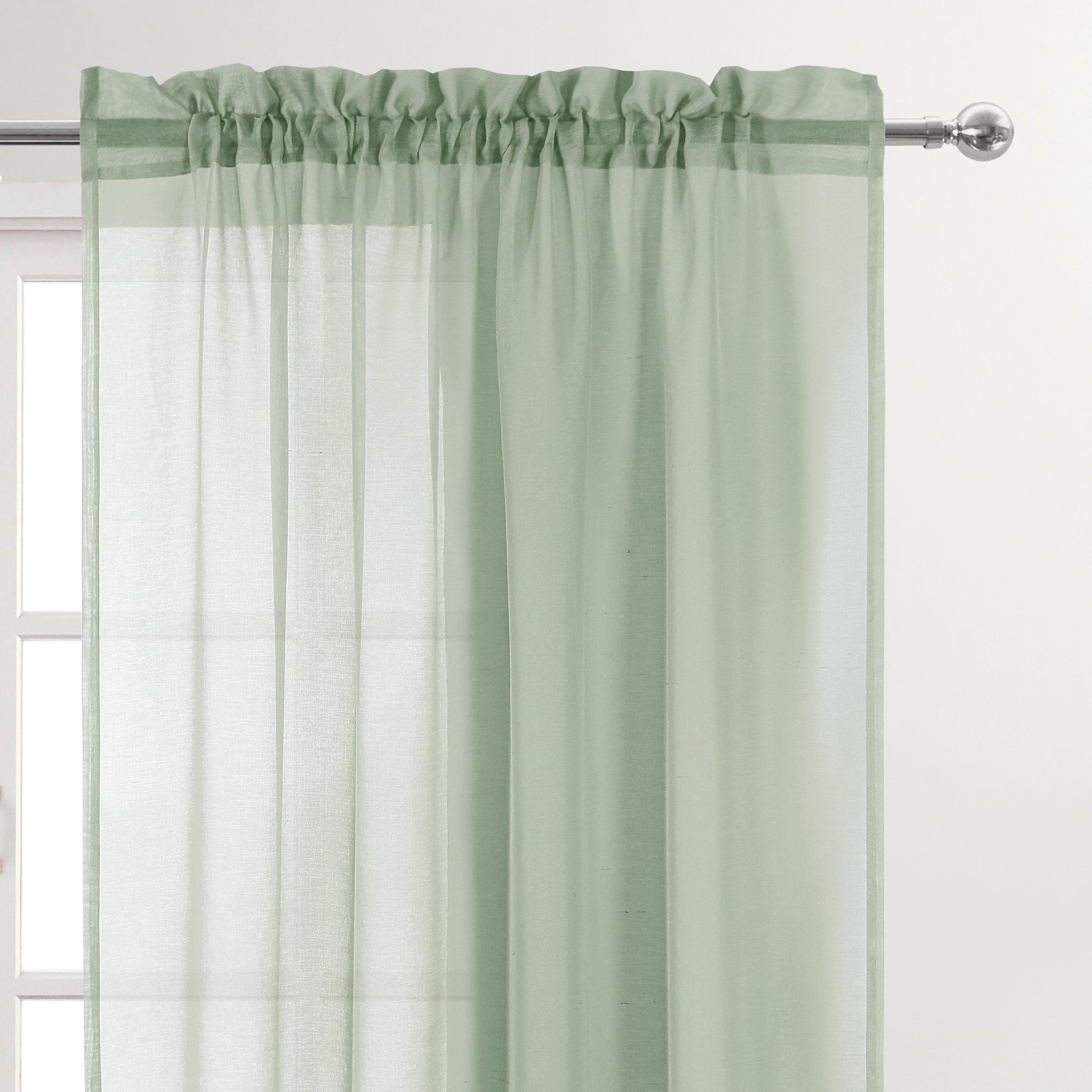 Rod Pocket Sheer Curtains, Set of 2 Panels