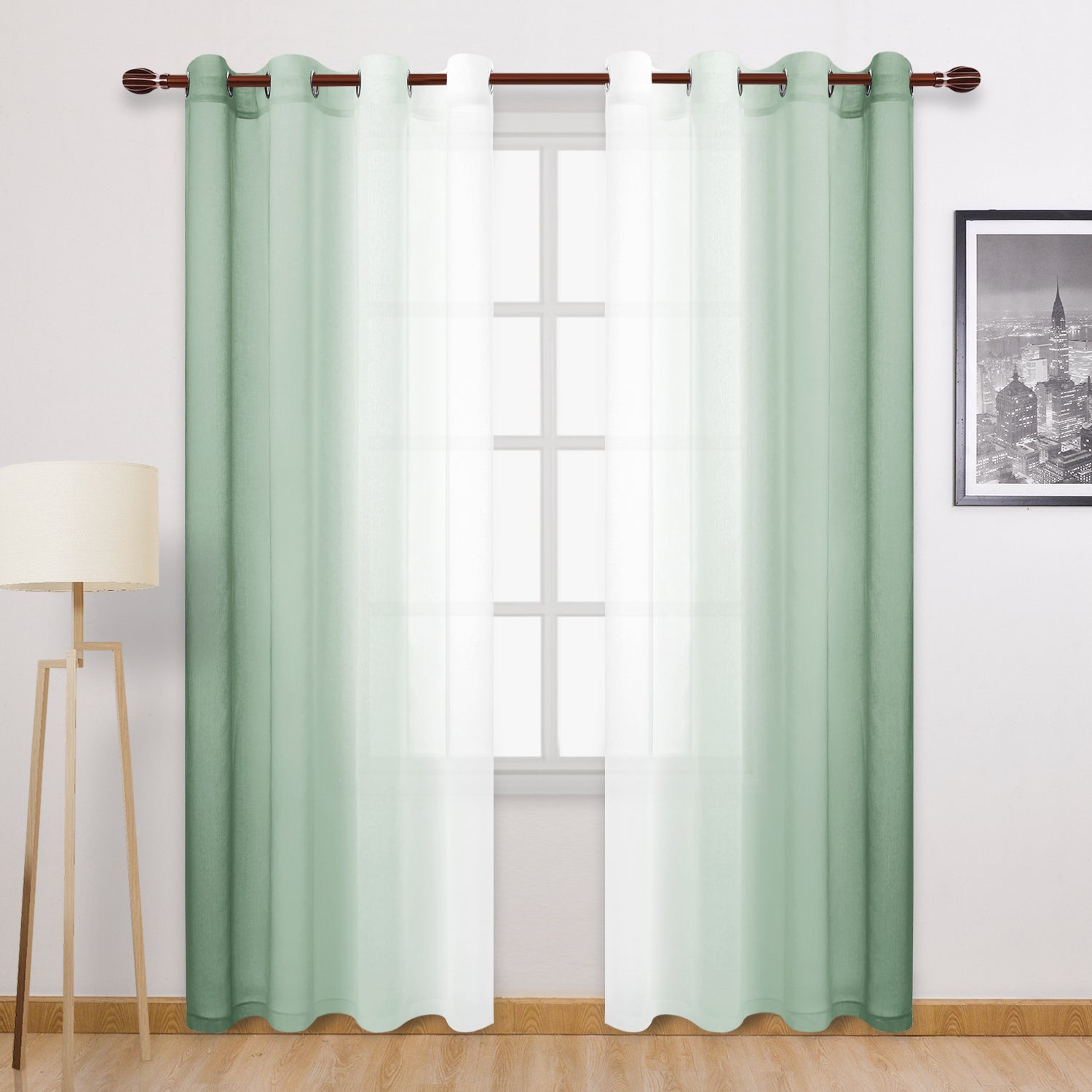 Custom Curtains: Ombre Sheer Curtains, Set of 2 Panels