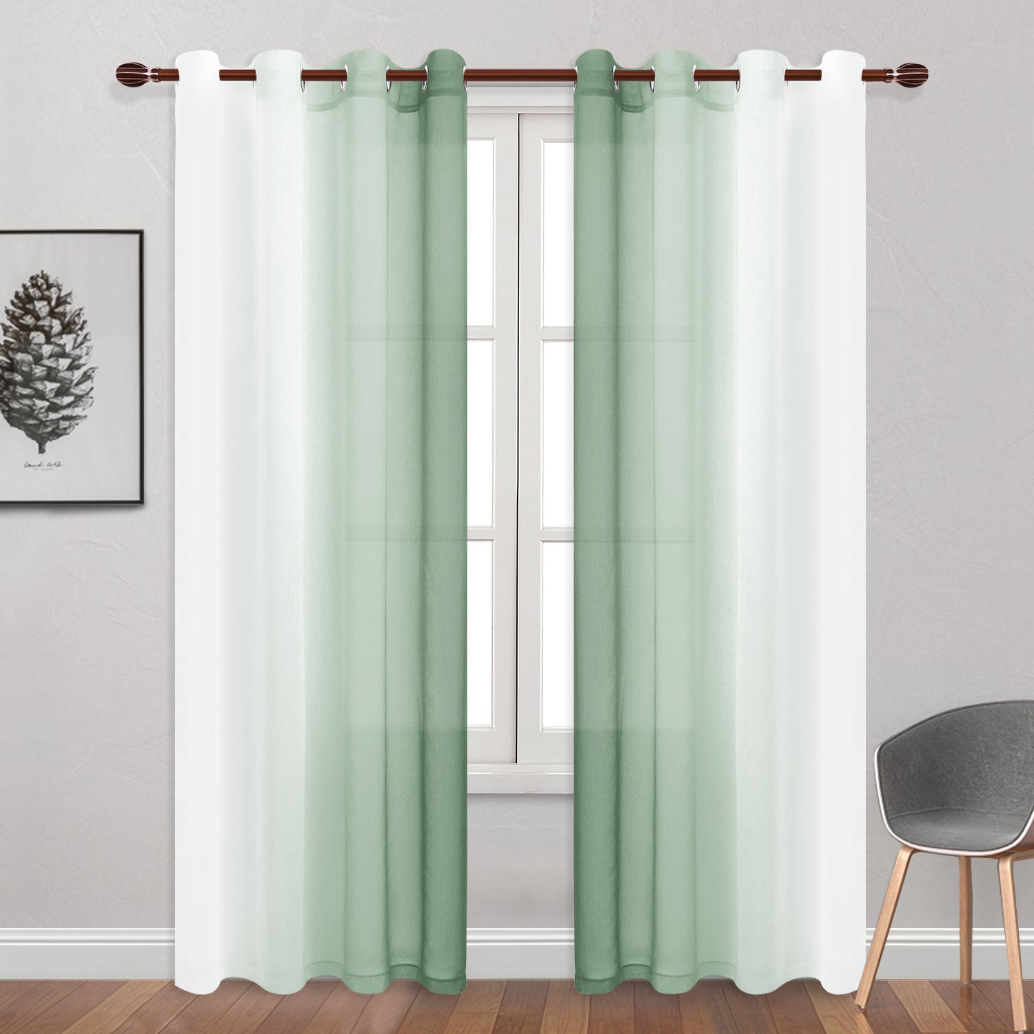 Custom Curtains: Ombre Sheer Curtains, Set of 2 Panels