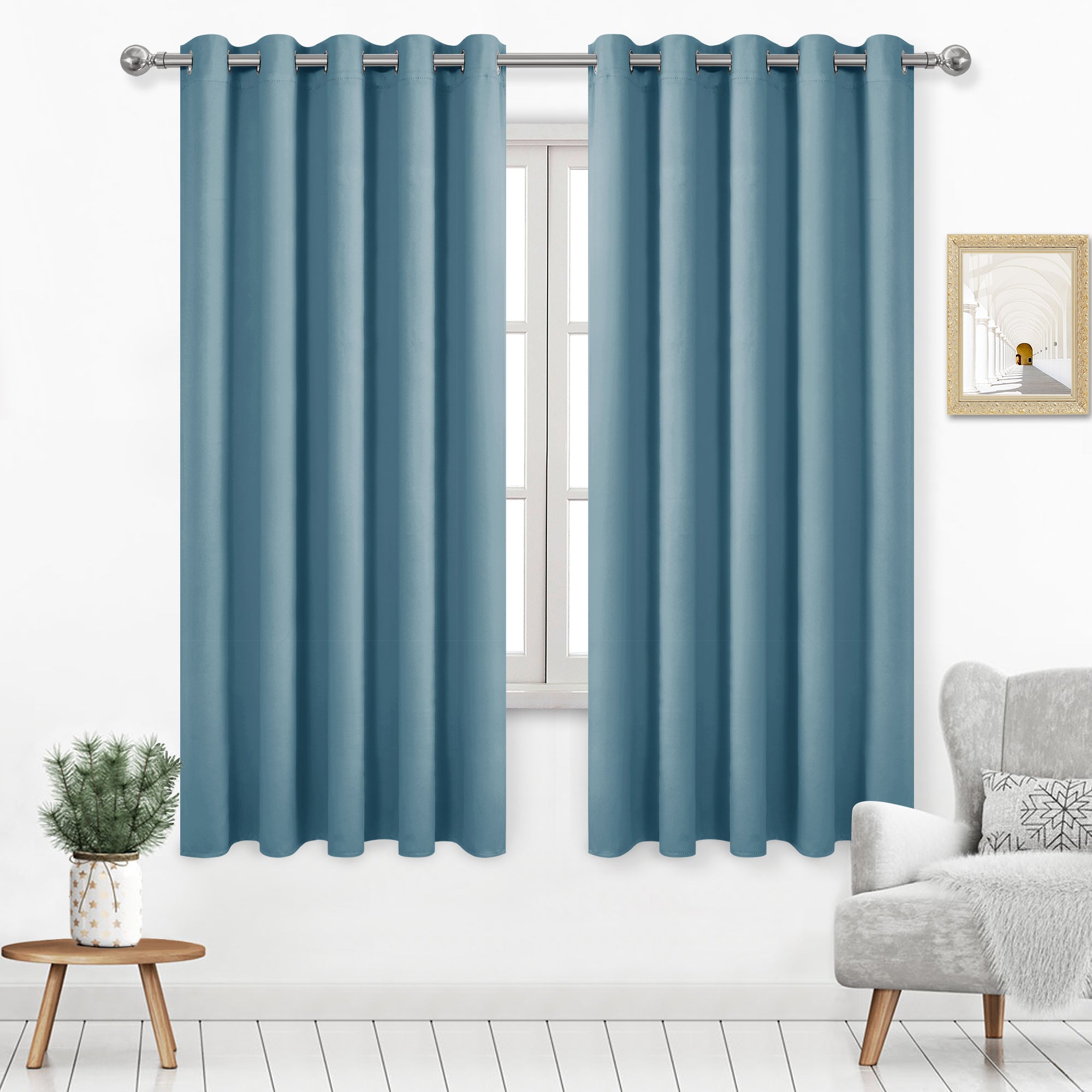 Grommet Blackout Curtains, Set of 2 Panels