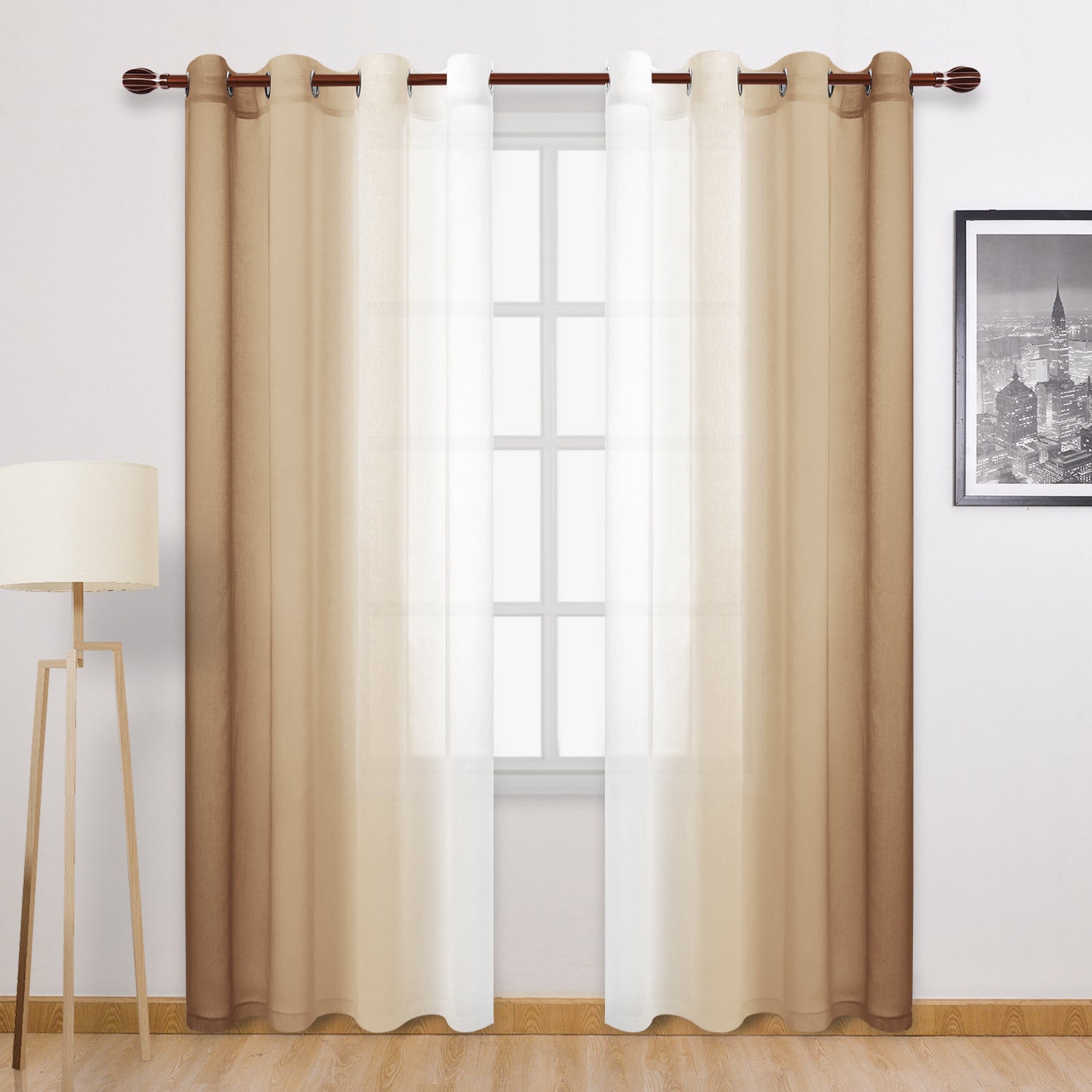 Custom Curtains: Ombre Sheer Curtains, Set of 2 Panels