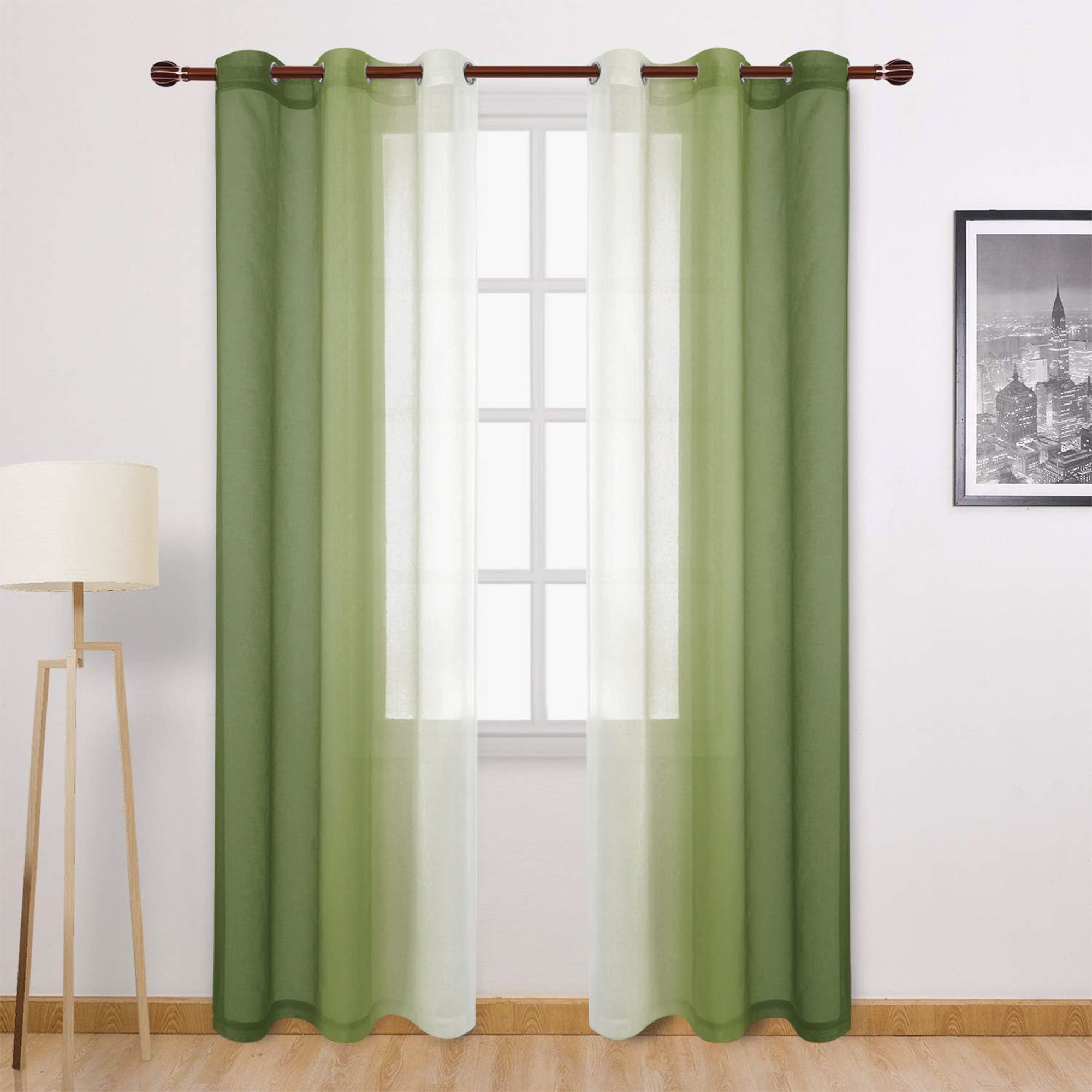 Custom Curtains: Ombre Sheer Curtains, Set of 2 Panels