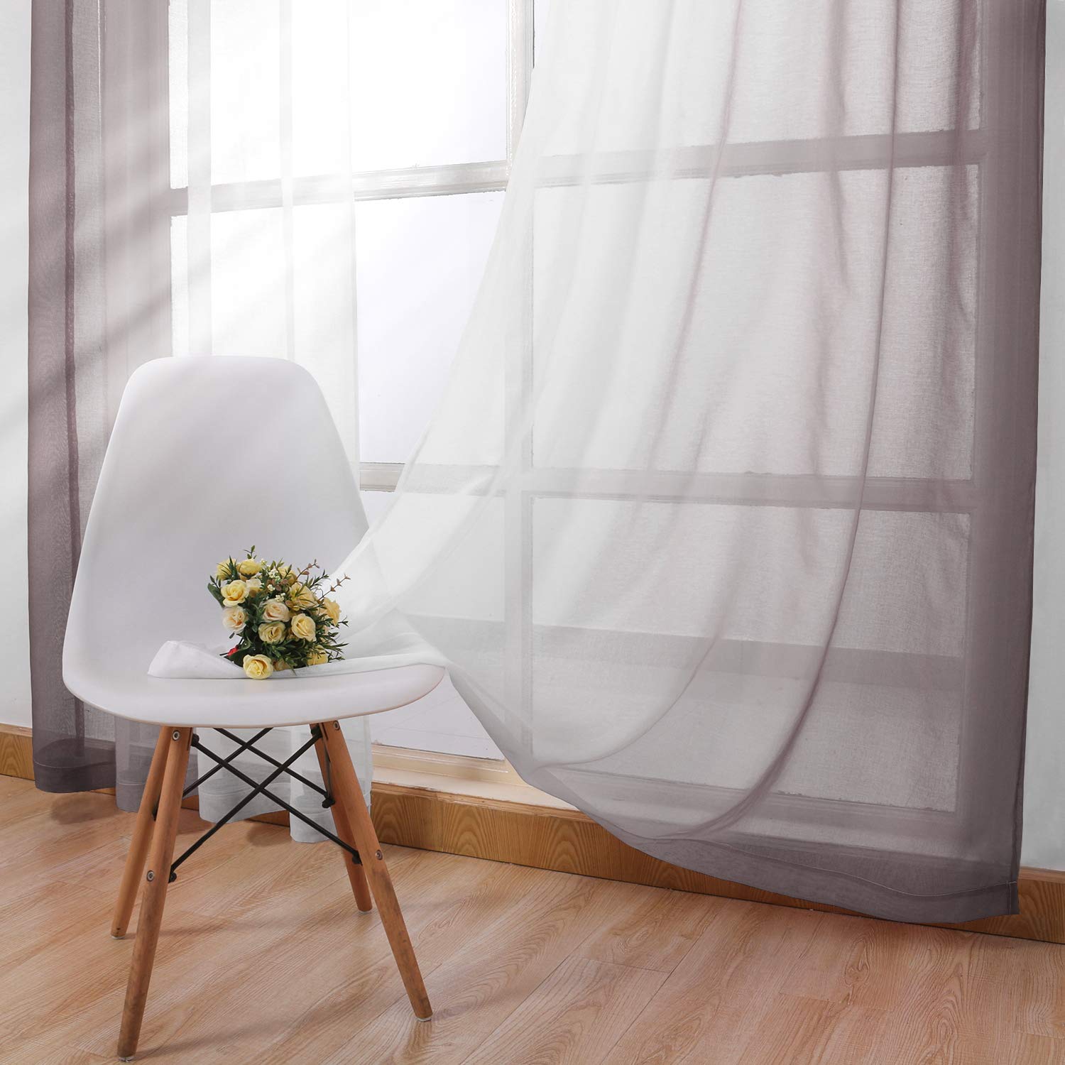 Custom Curtains: Ombre Sheer Curtains, Set of 2 Panels
