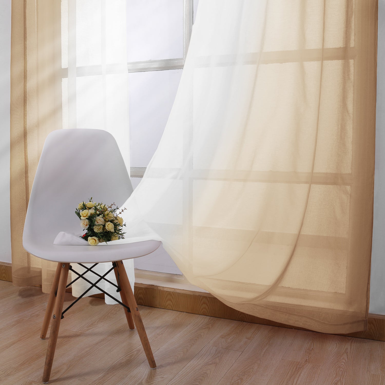 Custom Curtains: Ombre Sheer Curtains, Set of 2 Panels