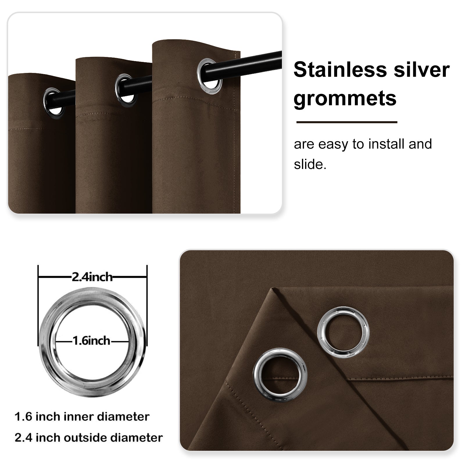 Grommet Blackout Curtains, Set of 2 Panels