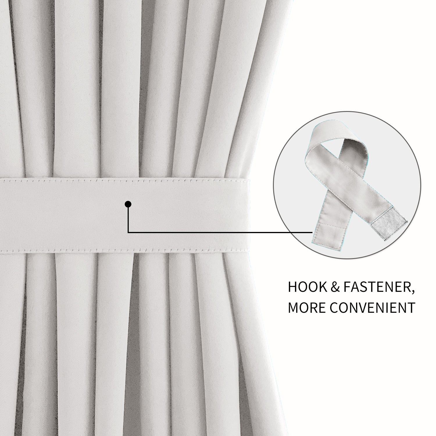 DWCN French Blackout Door Curtains, 1 Curtain Panel with Tieback