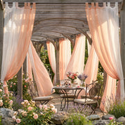 Linen Texture Ombre Outdoor Sheer Curtains