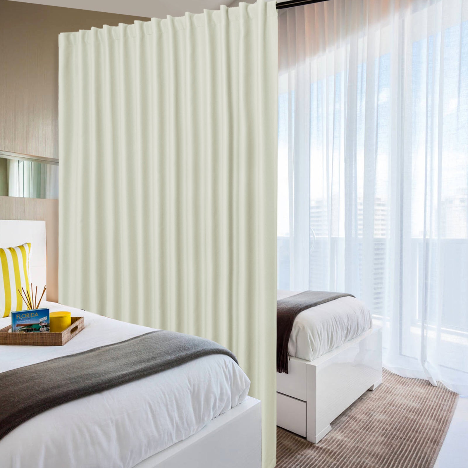 DWCN 1 Panel Wide Width Blackout Curtain, Room Divider Curtains