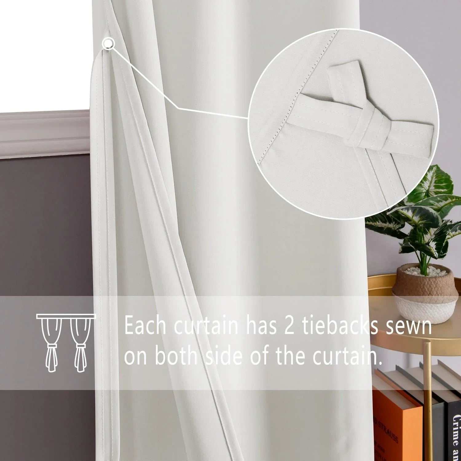 DWCN Grommet Blackout Curtains with Tiebacks - DWCN Official