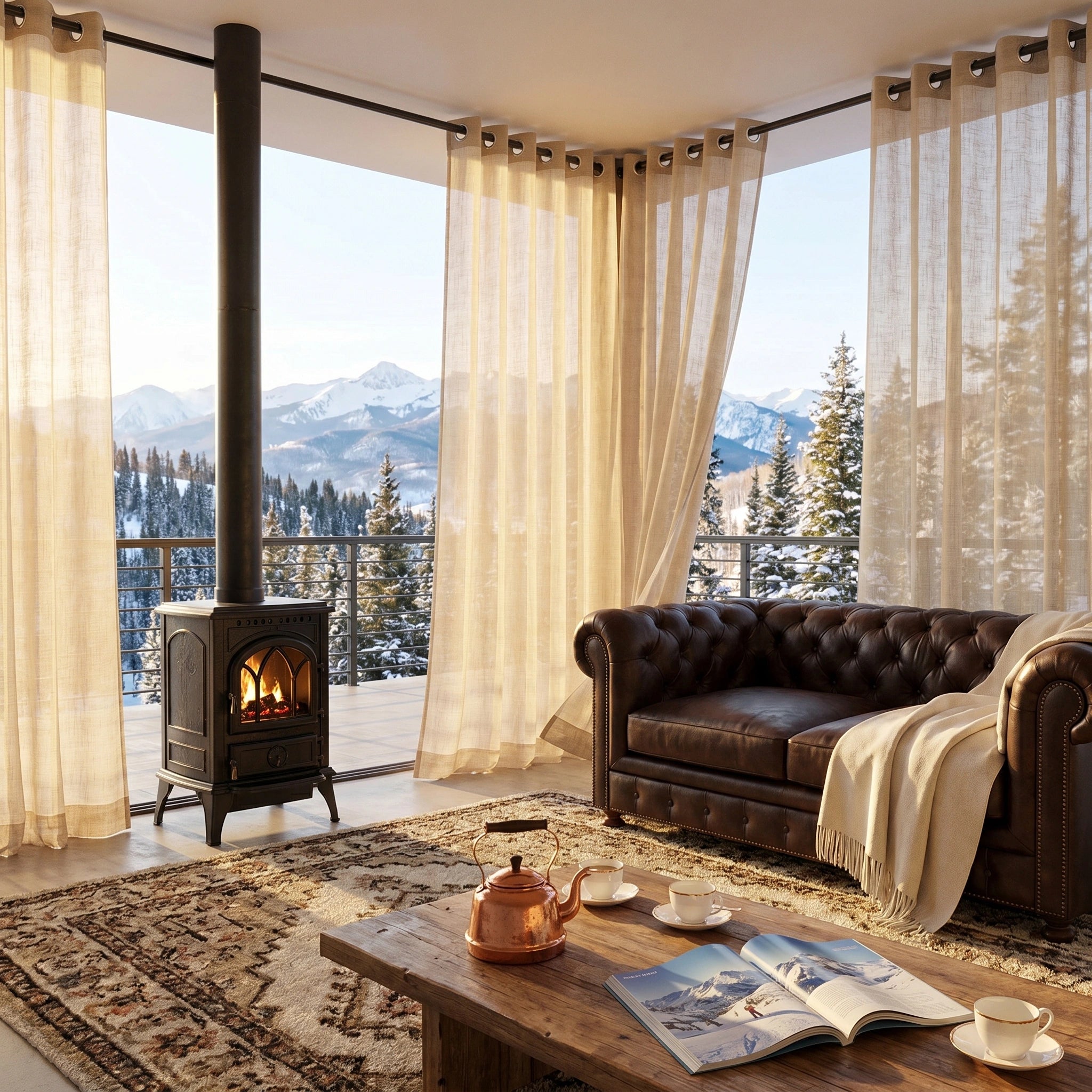 Linen Sheer Solid Outdoor Curtains