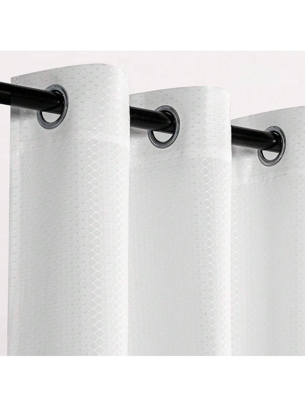 DWCN 2 Panels Geometric Grid Waterproof Outdoor Curtains