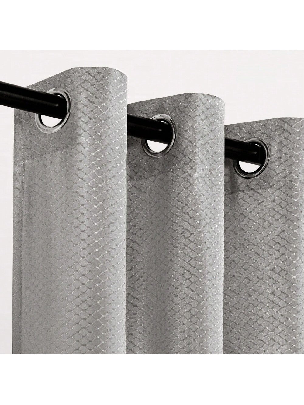 DWCN 2 Panels Geometric Grid Waterproof Outdoor Curtains