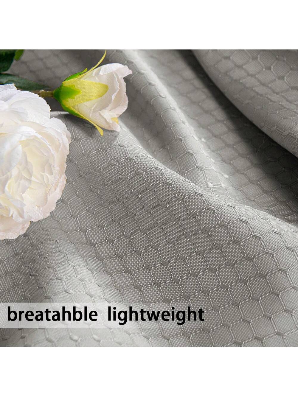 DWCN 2 Panels Geometric Grid Waterproof Outdoor Curtains