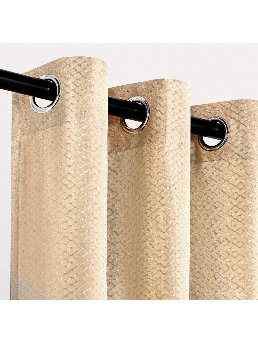 DWCN 2 Panels Geometric Grid Waterproof Outdoor Curtains