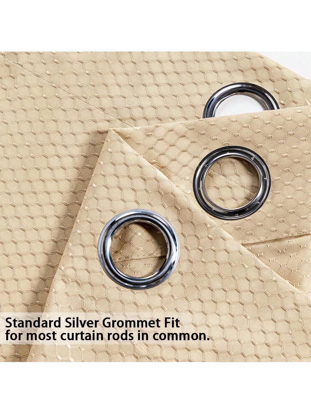DWCN 2 Panels Geometric Grid Waterproof Outdoor Curtains