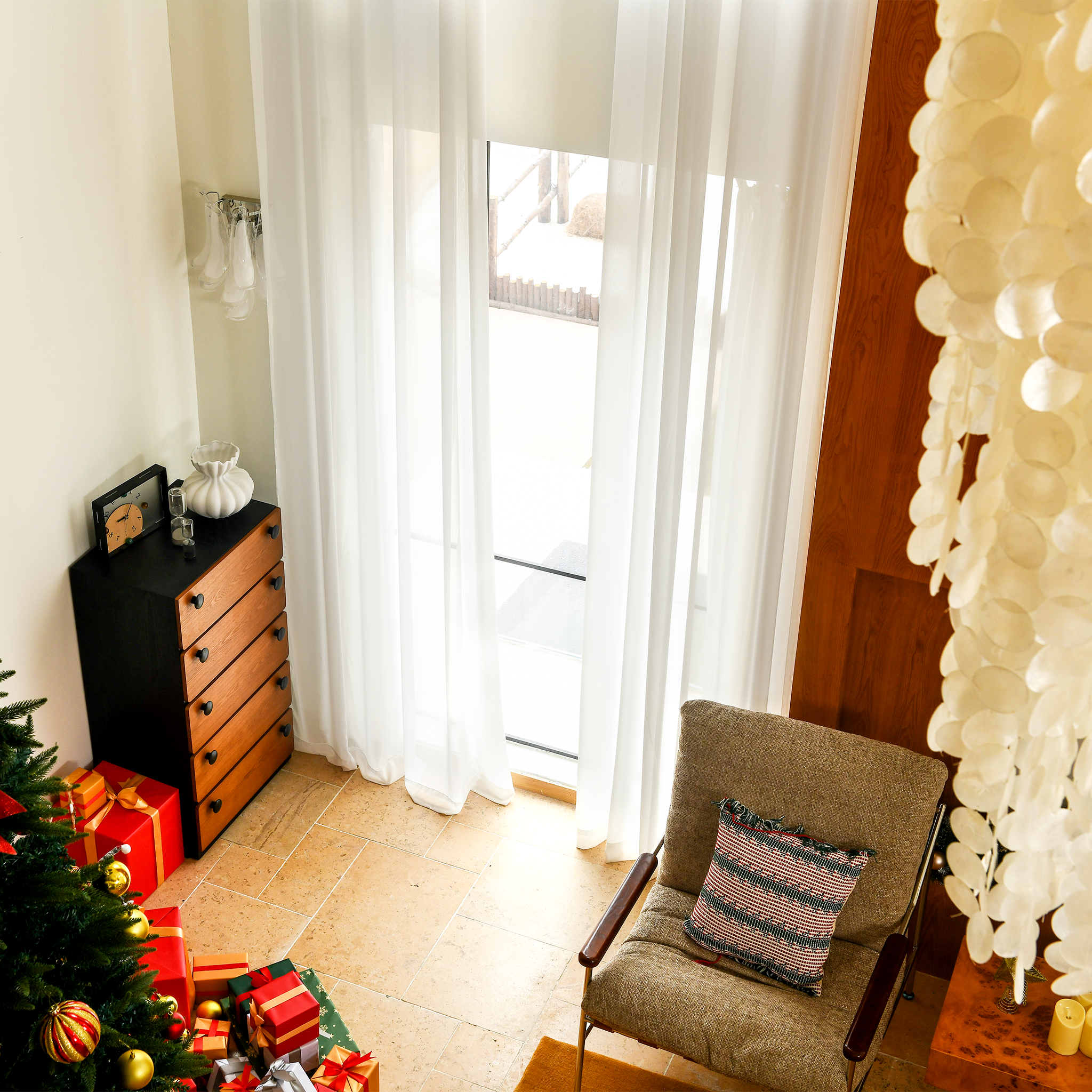 Custom Linen Texture Solid Sheer Curtains