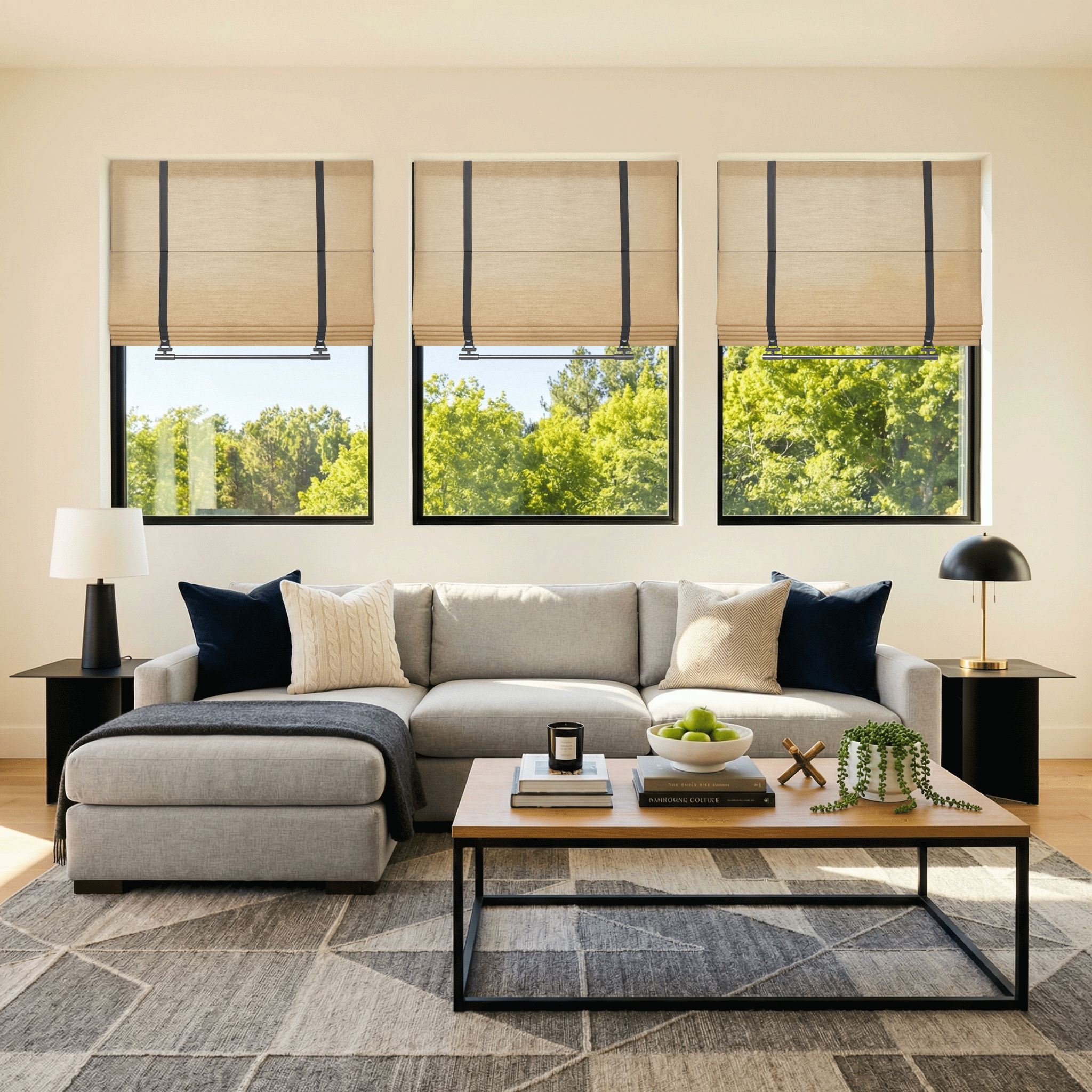 Imogen Custom Linen Roman Shades