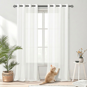 Custom privacy pet chiffon sheer curtains by DWCN Official, featuring lightweight, semi-transparent fabric with pet-friendly design.