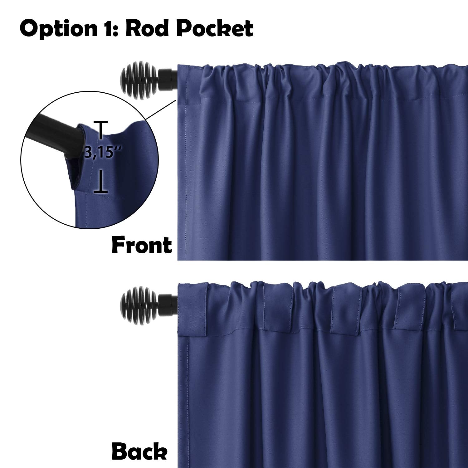 DWCN 1 Panel Wide Width Blackout Curtain, Room Divider Curtains