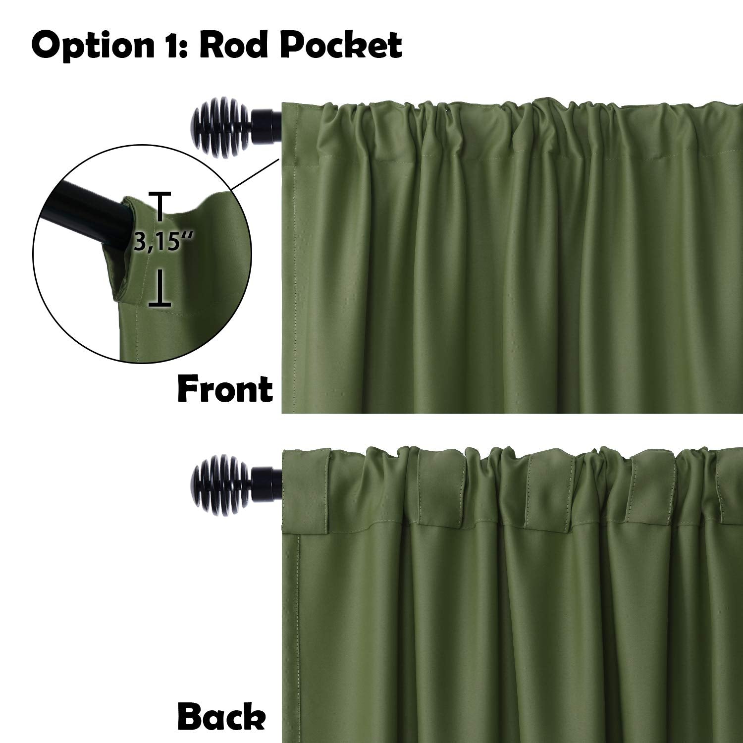DWCN 1 Panel Wide Width Blackout Curtain, Room Divider Curtains