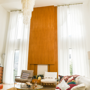 Made to measure linen texture sheer curtains for large bedroom windows