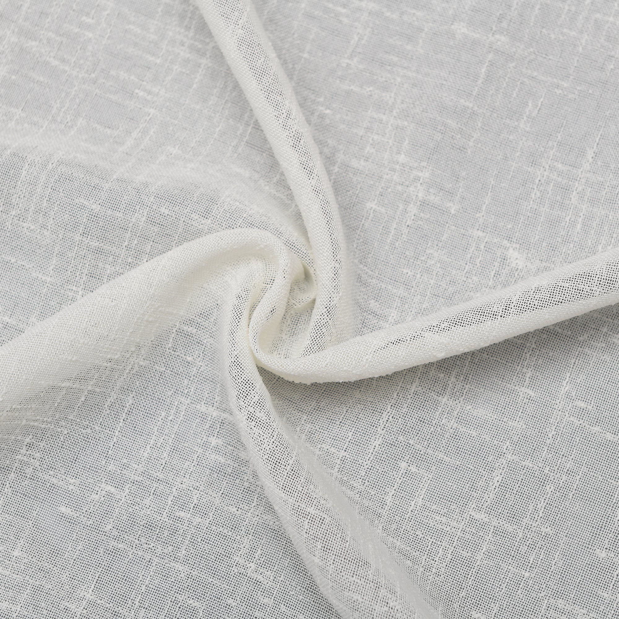 DWCN Official Ariadne Pearl Crosshatch Linen Sheer Curtain with pearl accents, showcasing lightweight, textured fabric and elegant design.