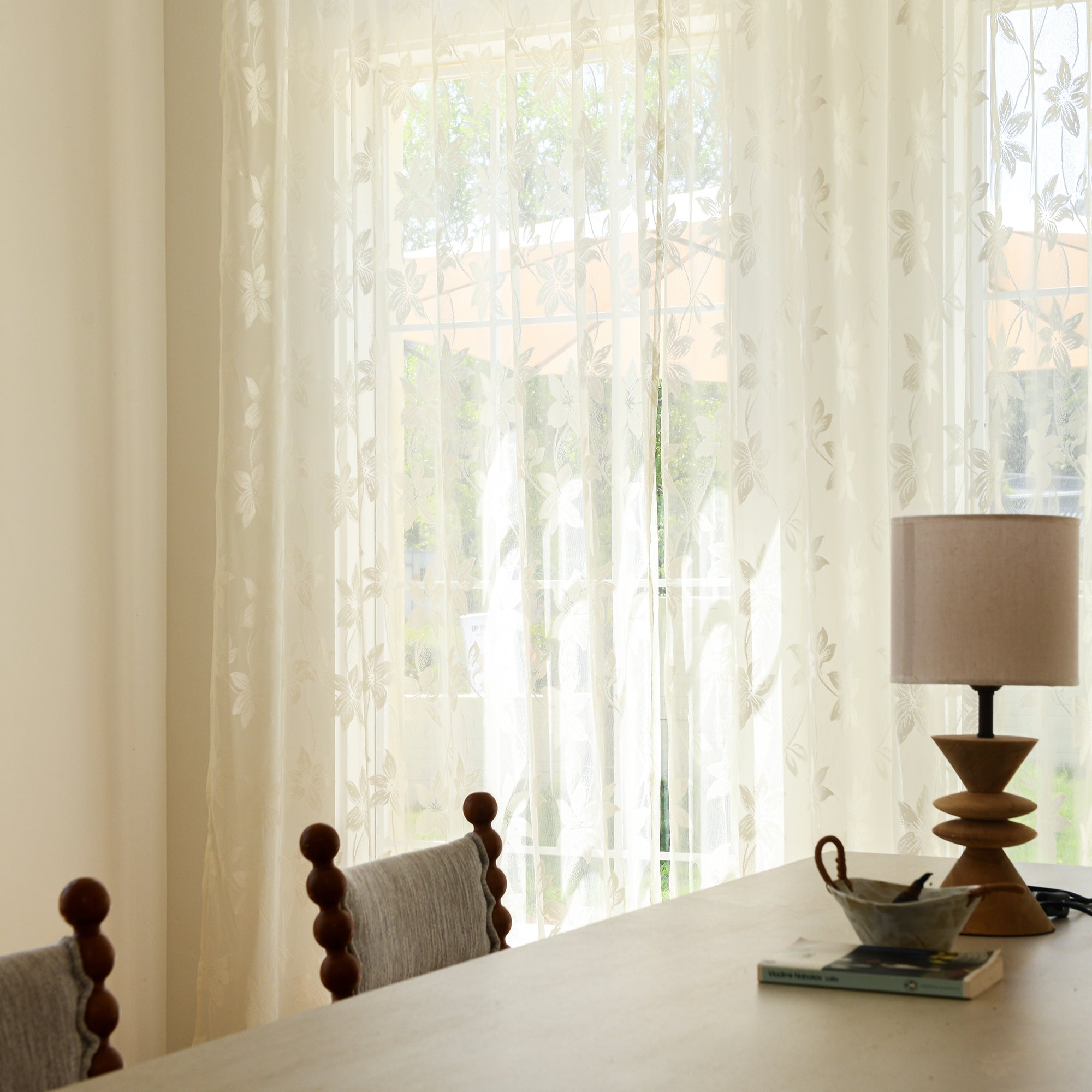 Custom Curtains: Semi-Sheer Lace Voile Curtains, Set of 2 Panels