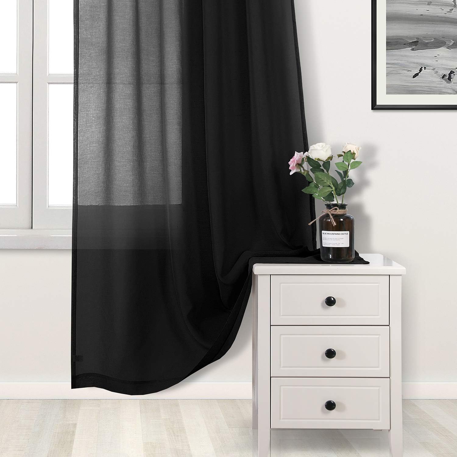 DWCN Faux Linen Sheer Curtains - DWCN Official