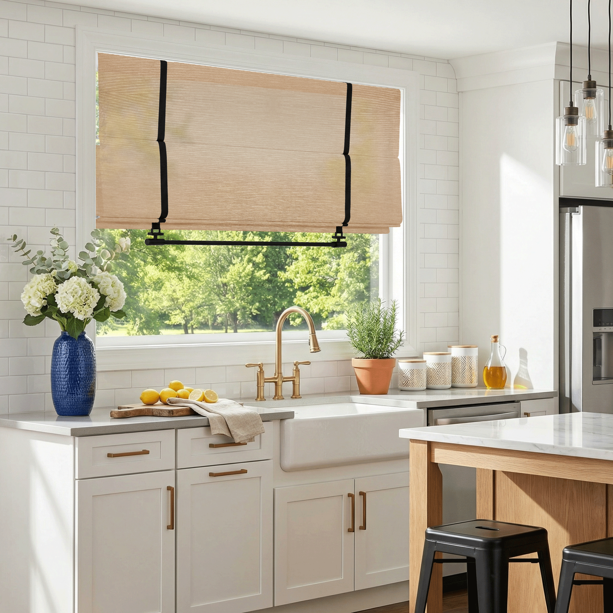 Imogen Custom Linen Roman Shades