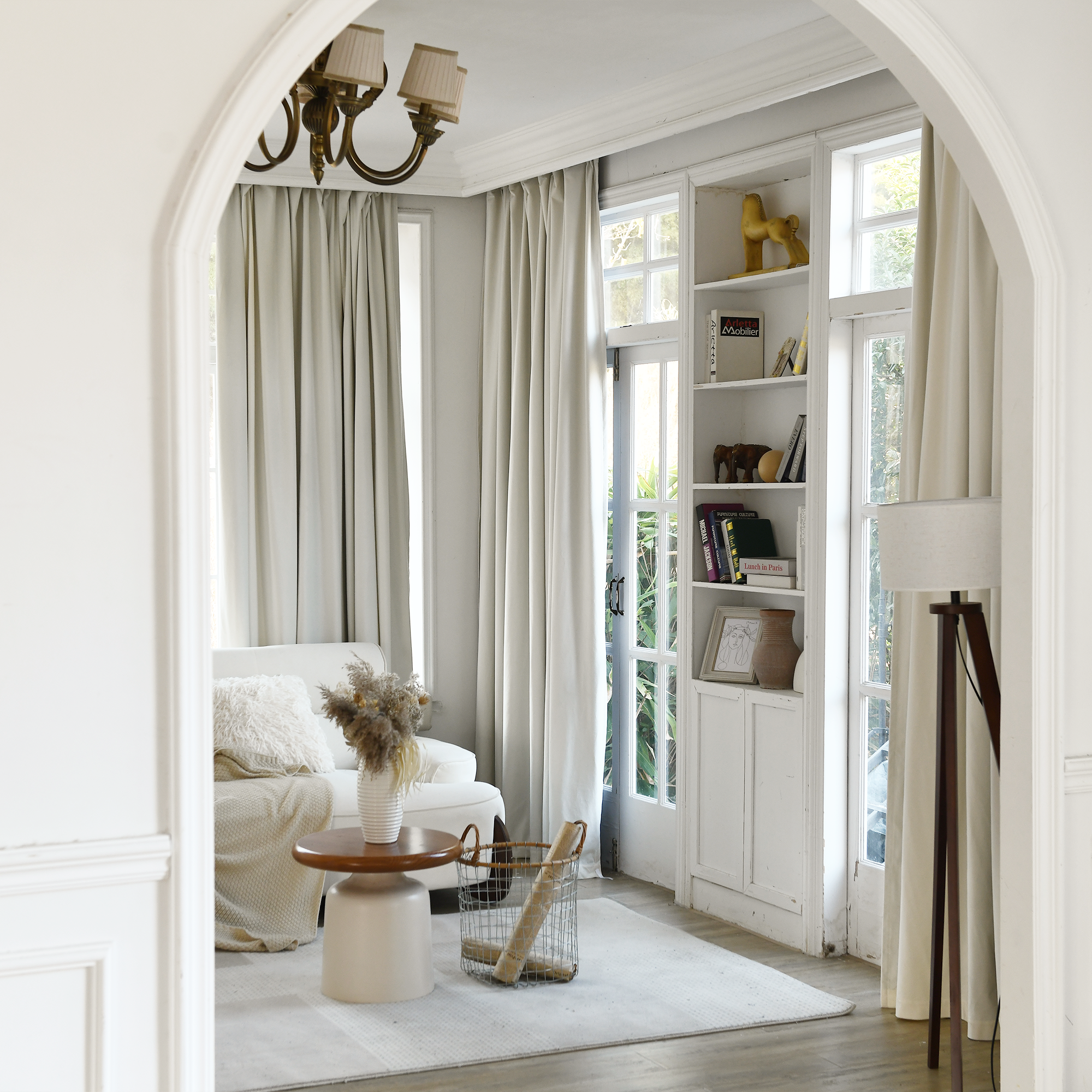 Black velvet blackout curtains by DWCN Official, showing thick, luxurious fabric designed to block light and add elegance to a room.