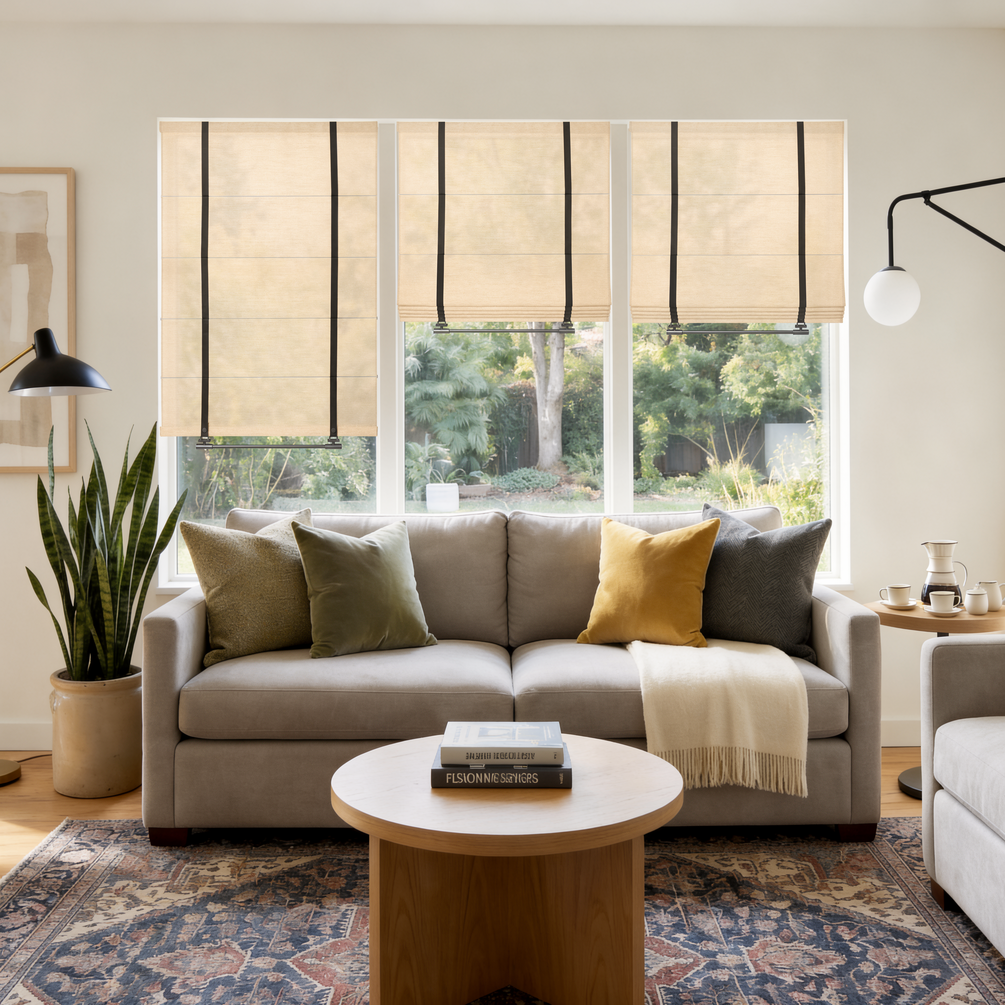 Freya Custom Linen Roman Shades