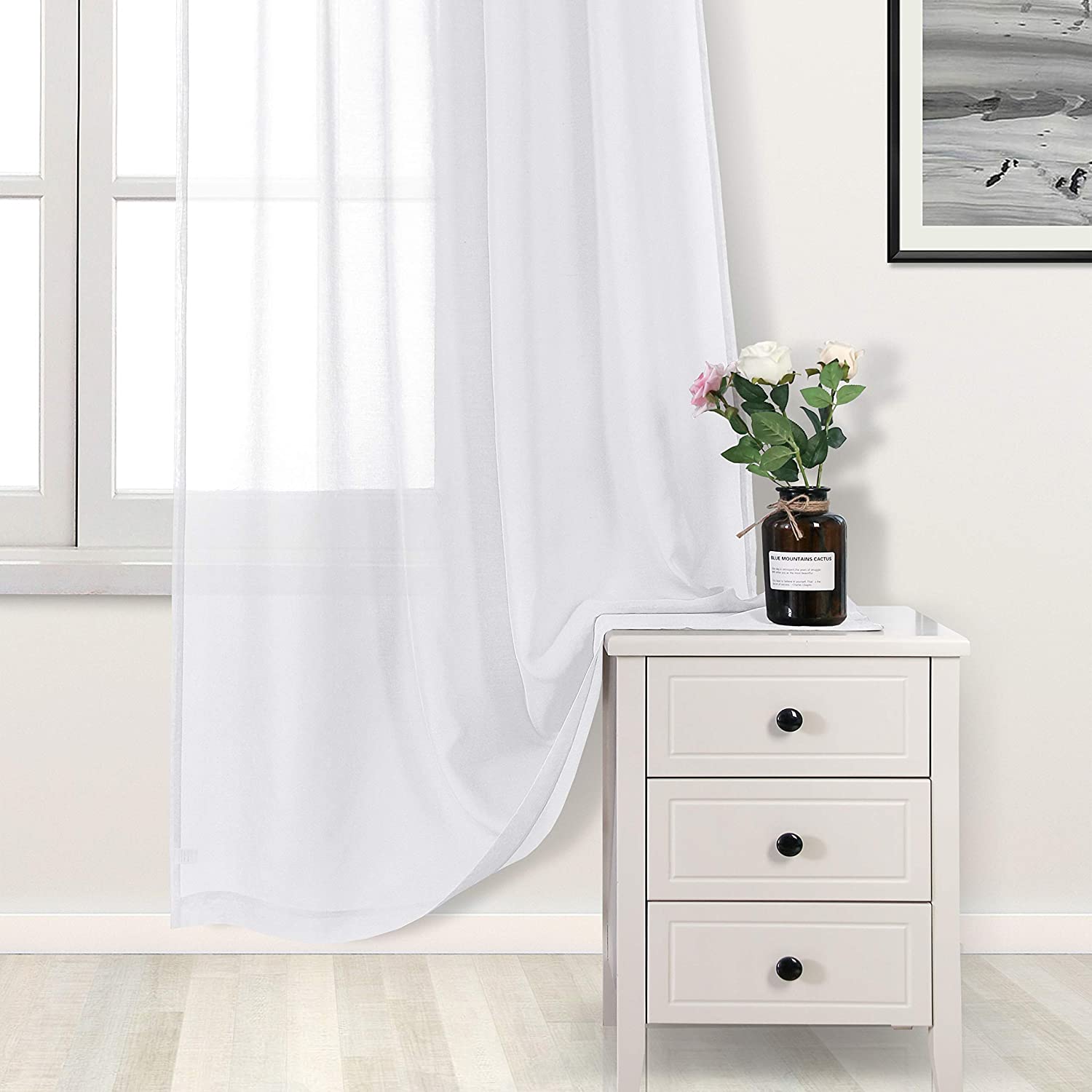 4pcs/SET Curtains - 2pcs Ombre Blackout Curtains And 2pcs Semi Sheer Curtains