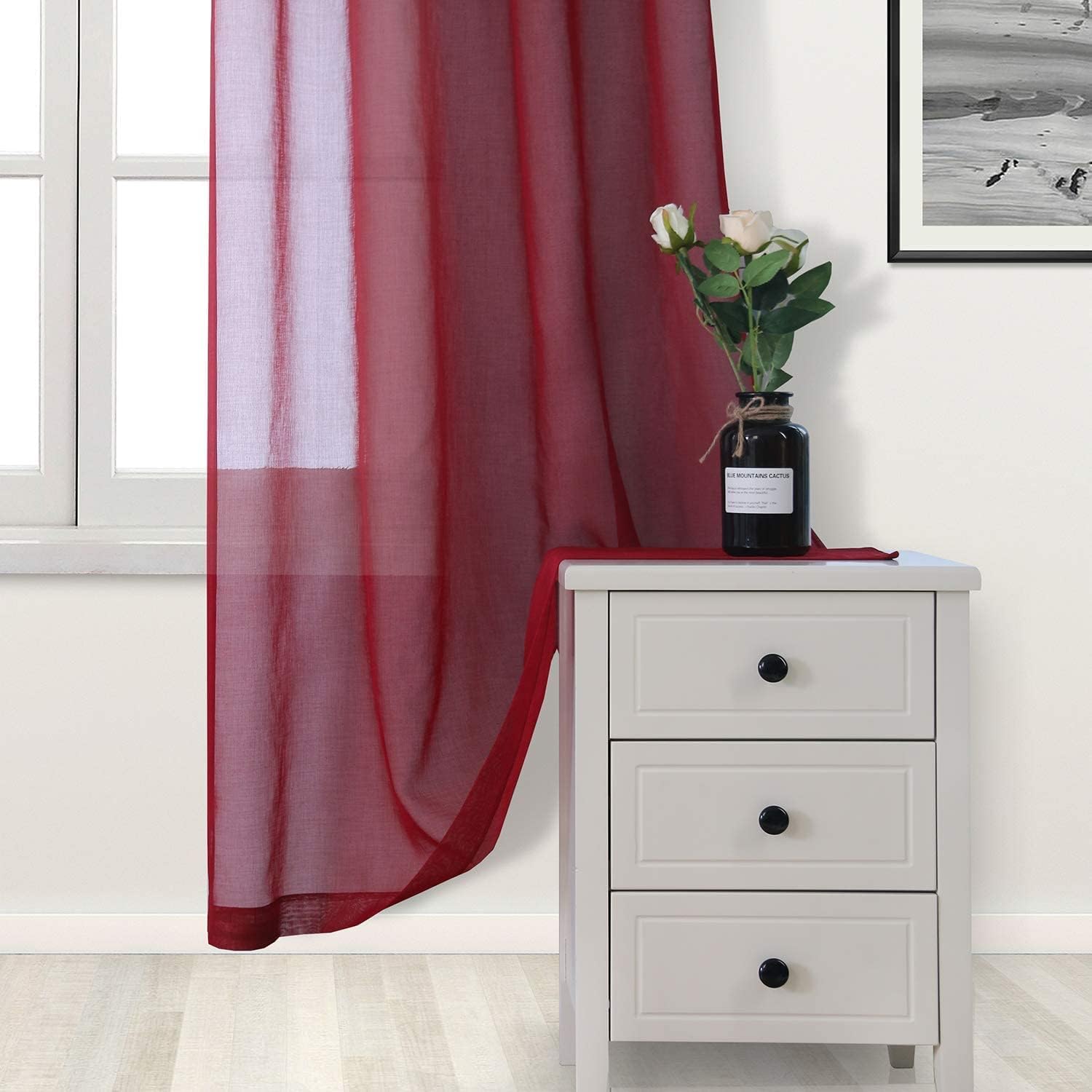 DWCN Faux Linen Sheer Curtains - DWCN Official
