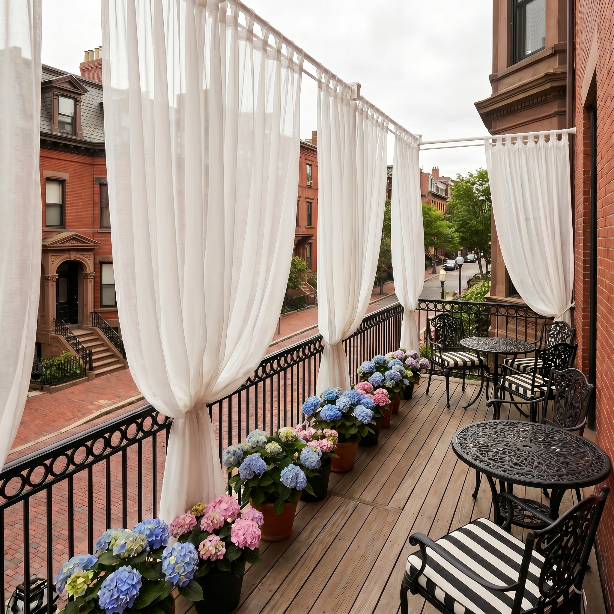 Linen Texture Solid Outdoor Sheer Curtains