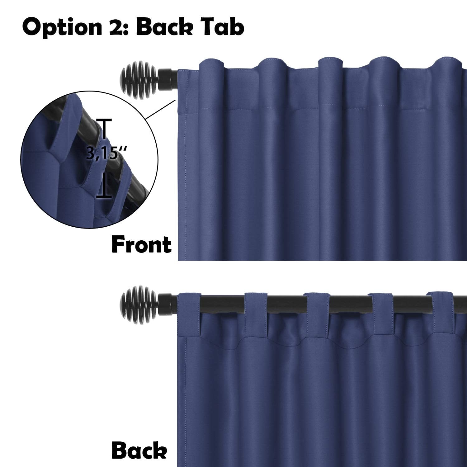 DWCN 1 Panel Wide Width Blackout Curtain, Room Divider Curtains