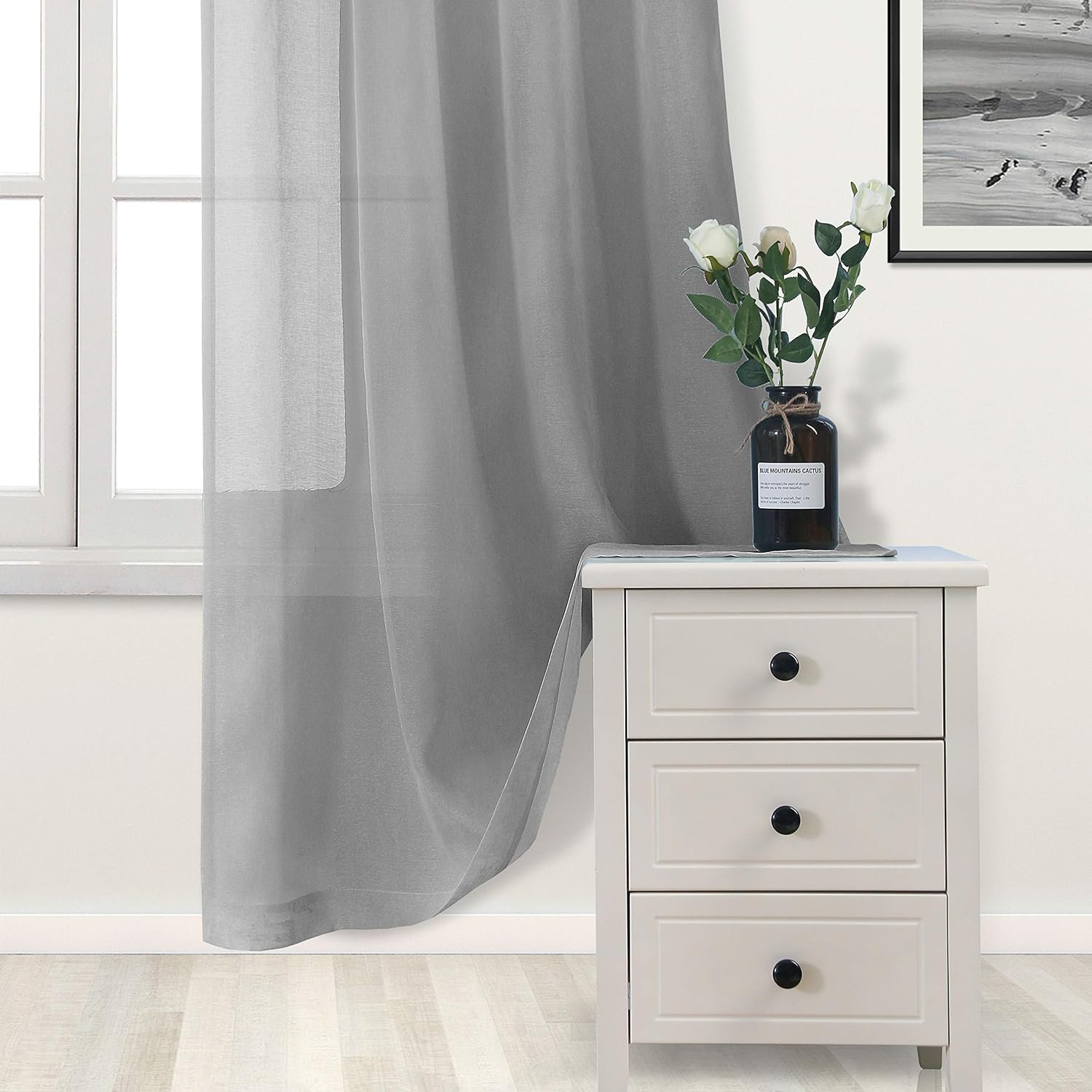 DWCN Faux Linen Sheer Curtains - DWCN Official