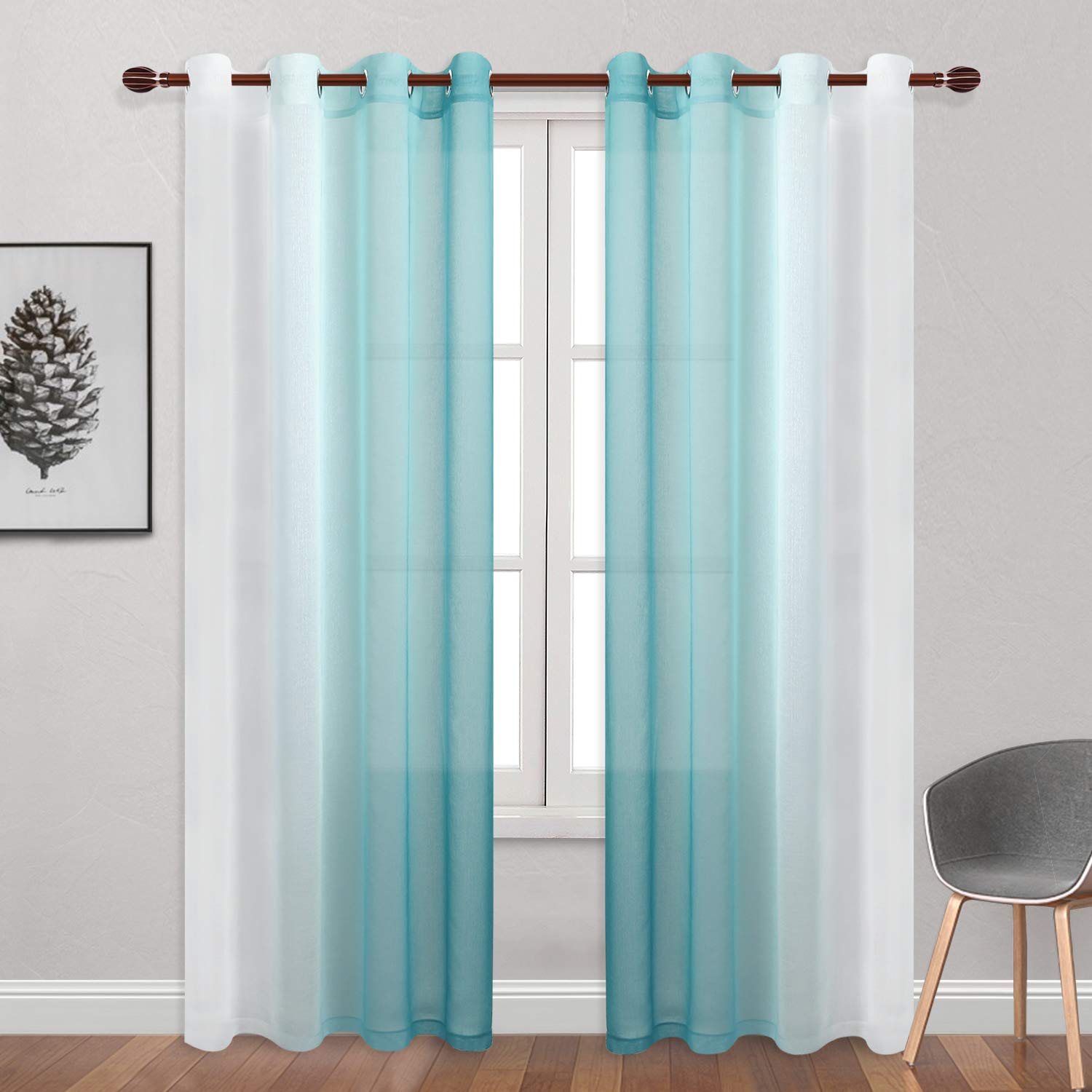 Custom Curtains: Ombre Sheer Curtains, Set of 2 Panels