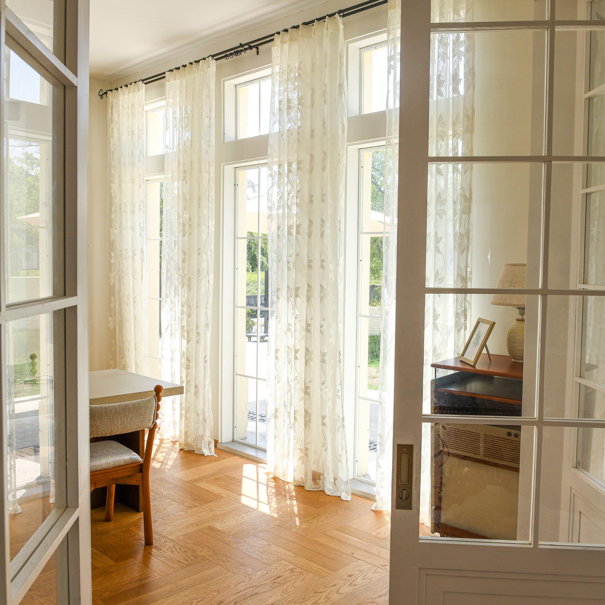 Custom Curtains: Semi-Sheer Lace Voile Curtains, Set of 2 Panels
