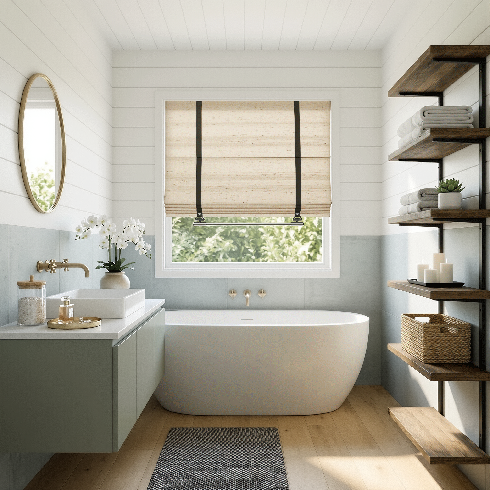 Beatrice Custom Linen Roman Shades