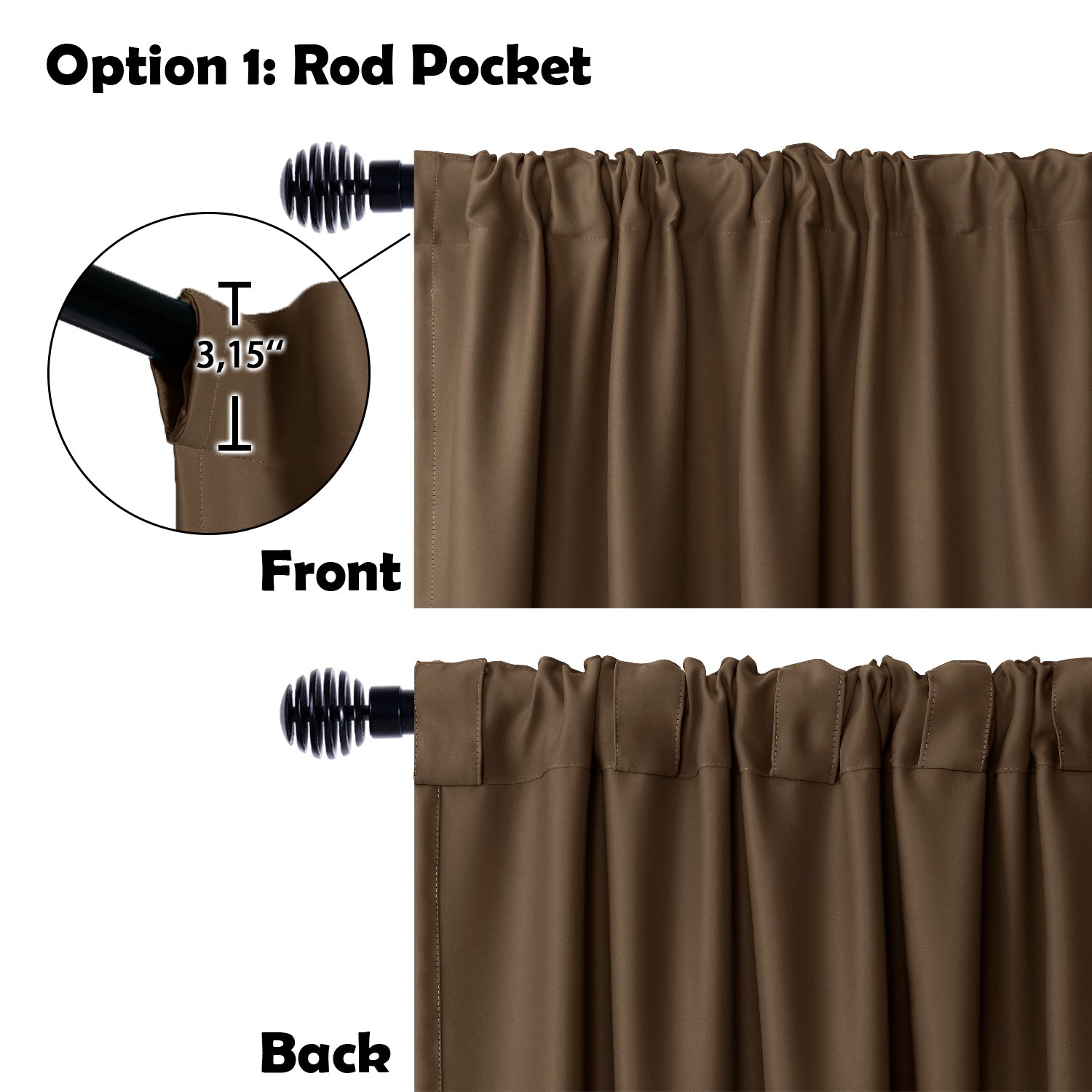 DWCN 1 Panel Wide Width Blackout Curtain, Room Divider Curtains