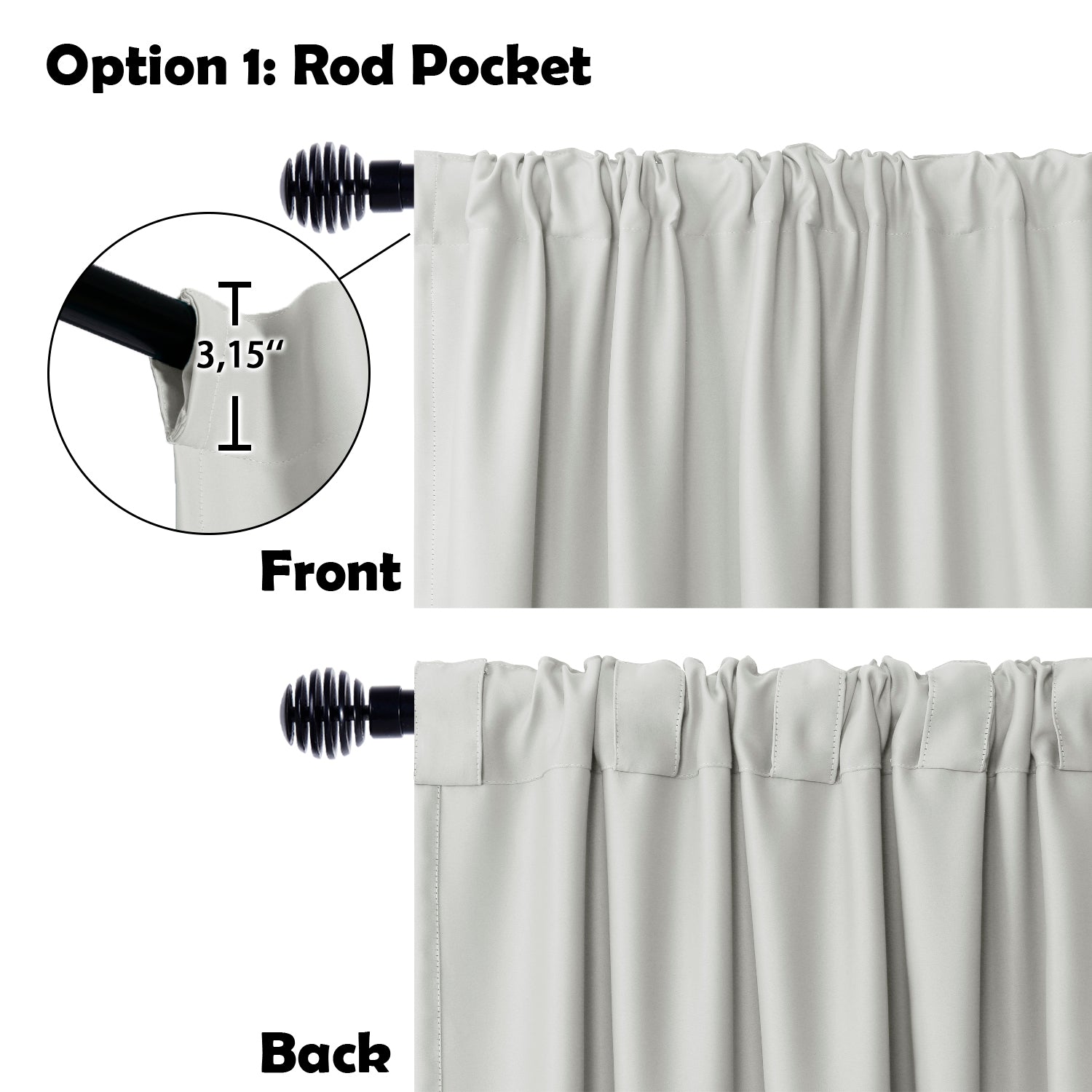DWCN 1 Panel Wide Width Blackout Curtain, Room Divider Curtains