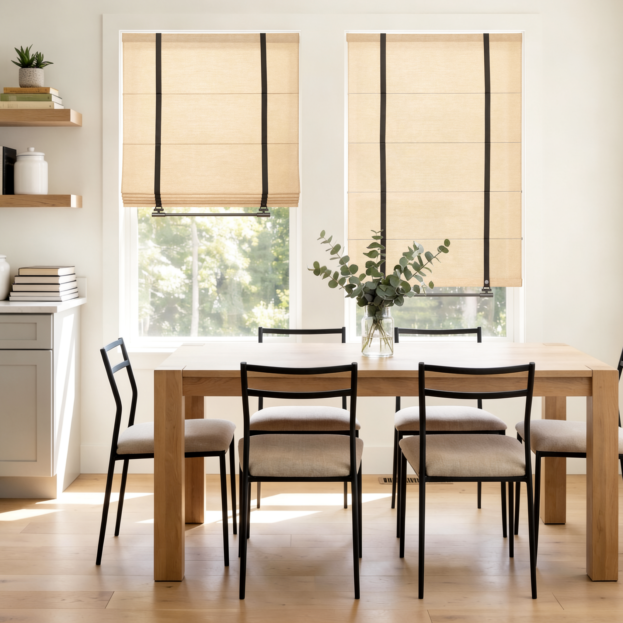 Freya Custom Linen Roman Shades
