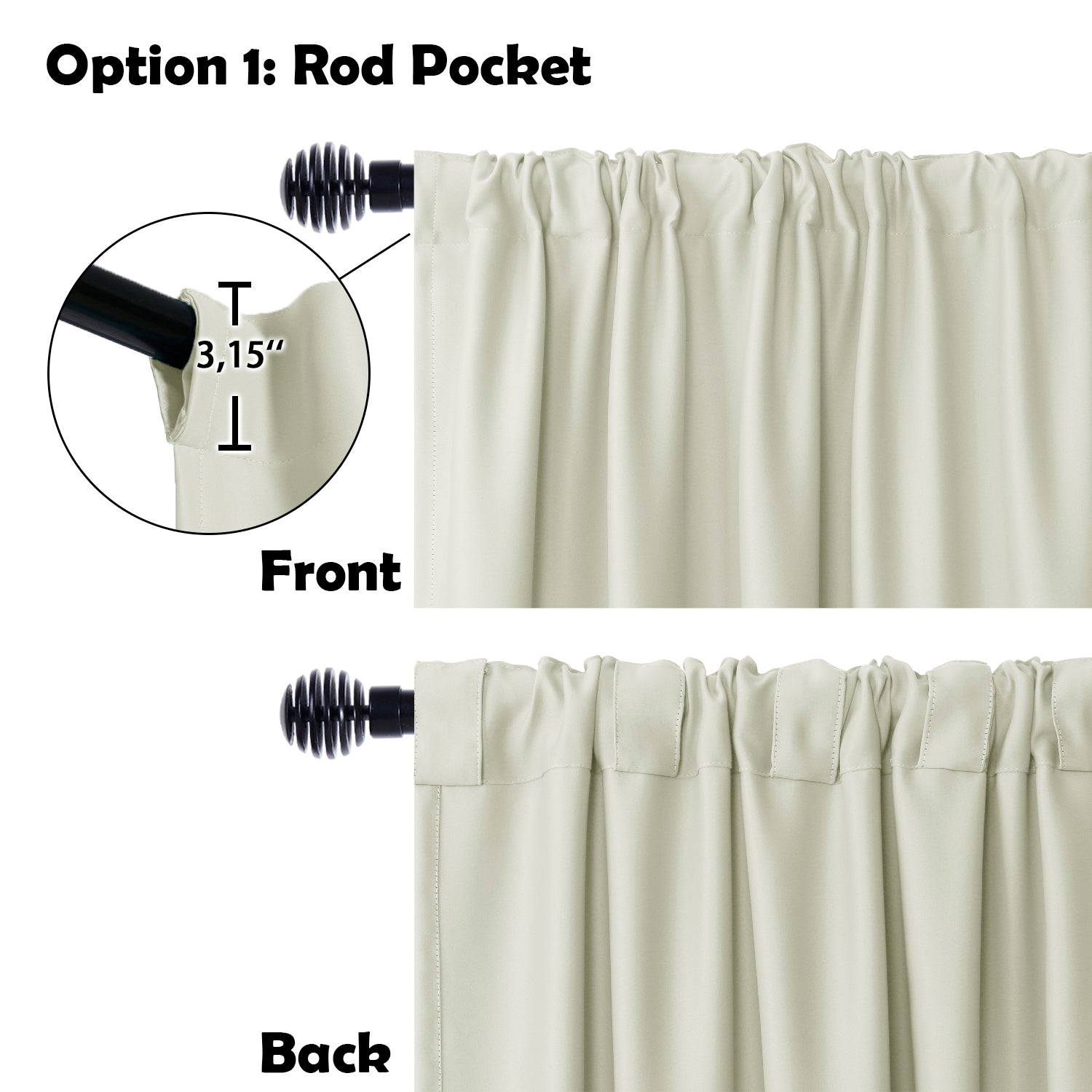 DWCN 1 Panel Wide Width Blackout Curtain, Room Divider Curtains