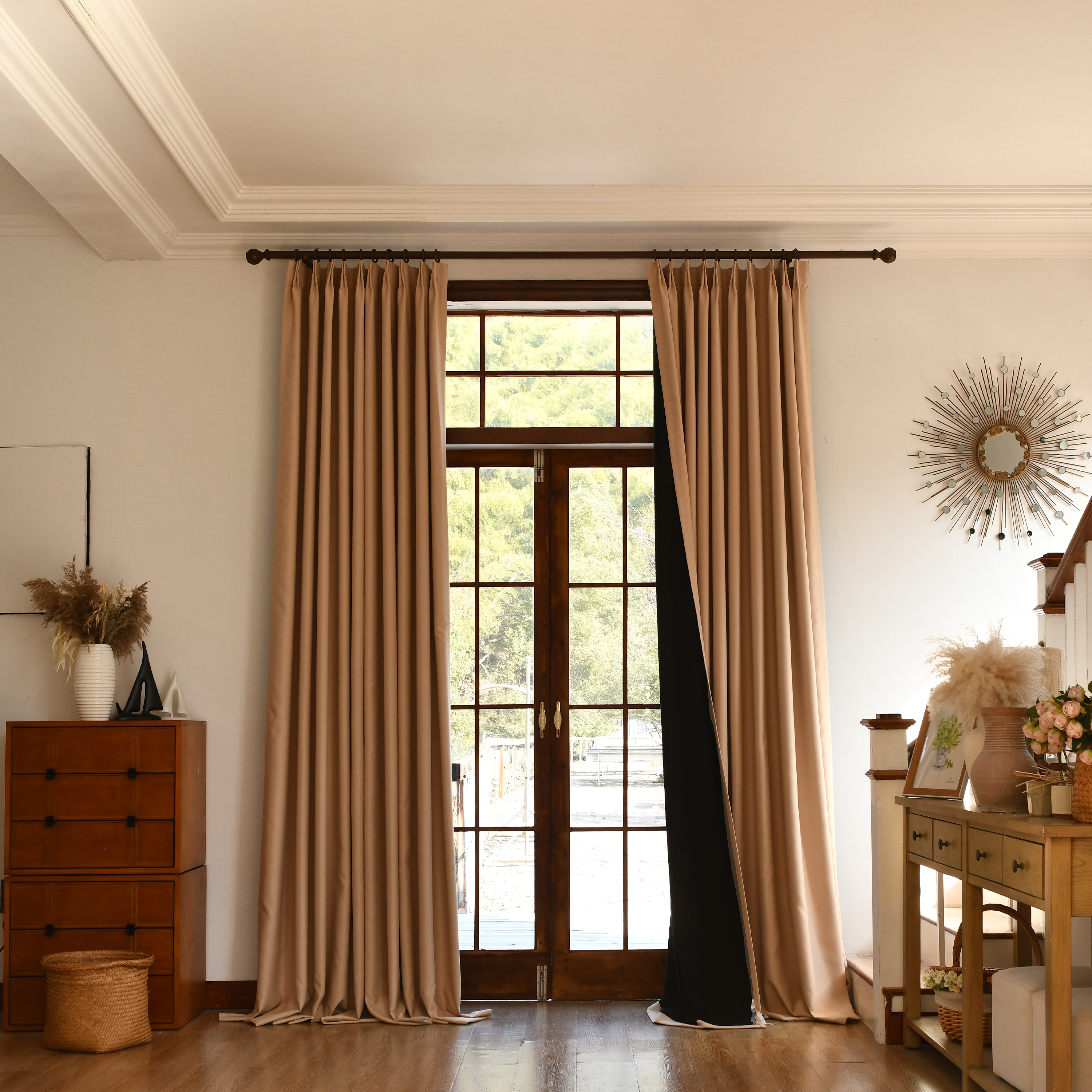 Custom Total Blackout Silk-Fiber Curtains