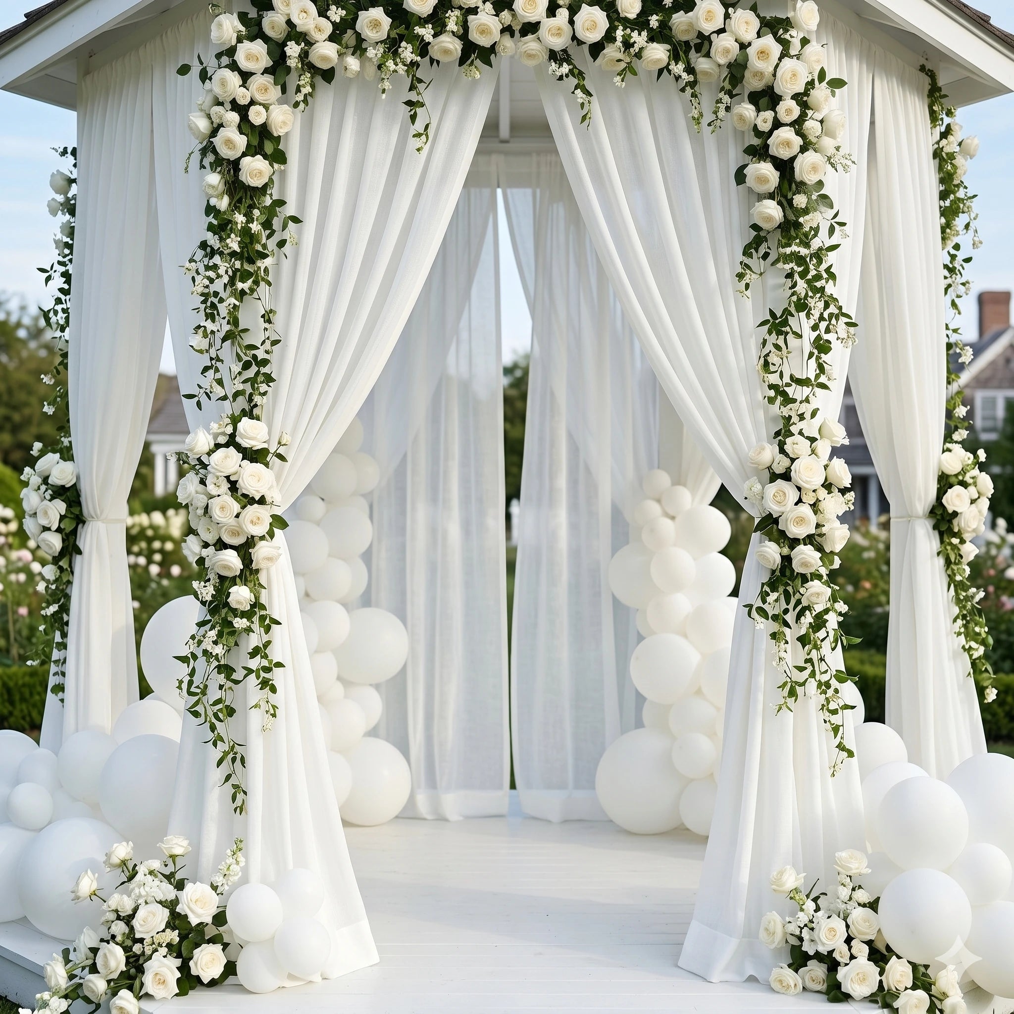 Wedding Linen-Texture Sheer Drapes