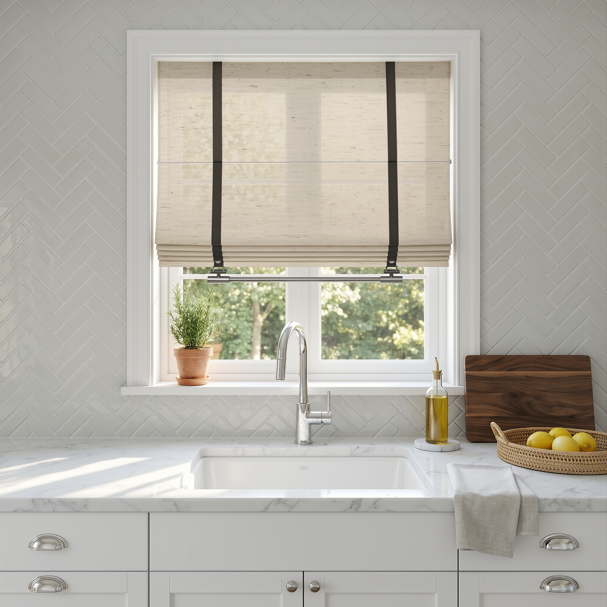 Florence Custom Linen Roman Shades