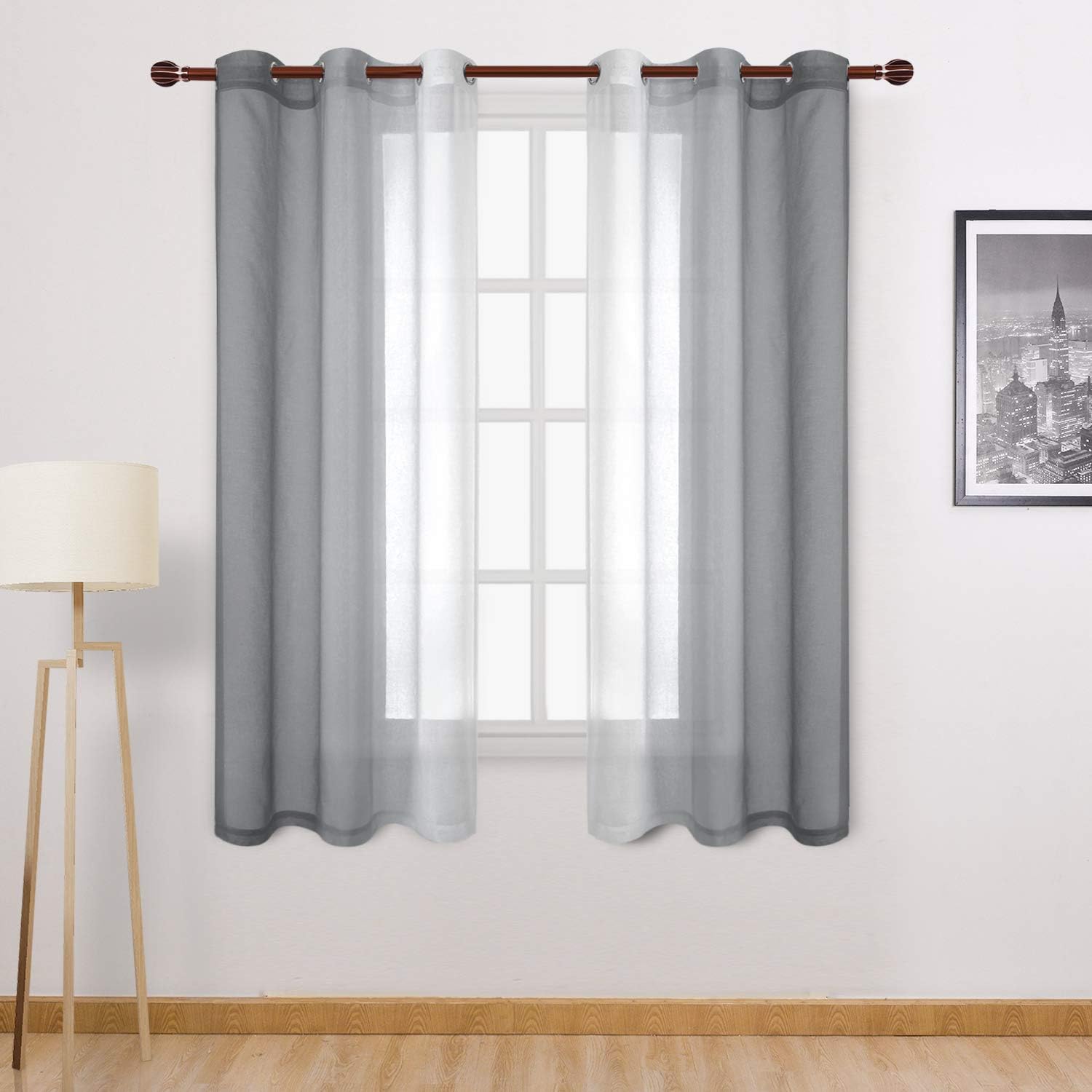 Custom Curtains: Ombre Sheer Curtains, Set of 2 Panels